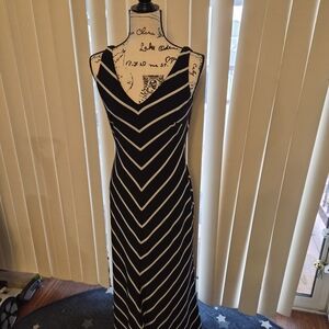 Lauren Ralph Lauren Black and White Chevron Maxi Dress